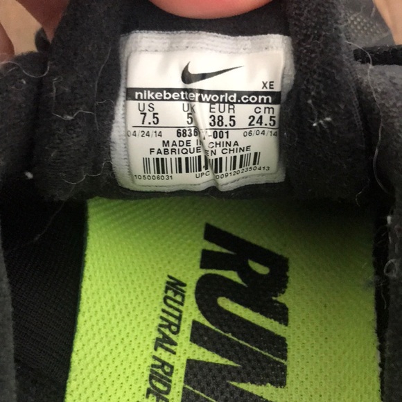 Nike Pegasus 31 Black Running Sneaker Size 7.5 - Picture 5 of 8